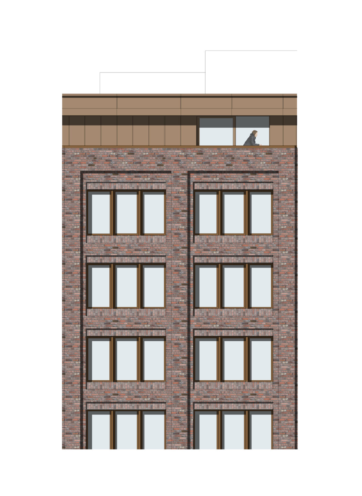 Materiality study of front elevation for development