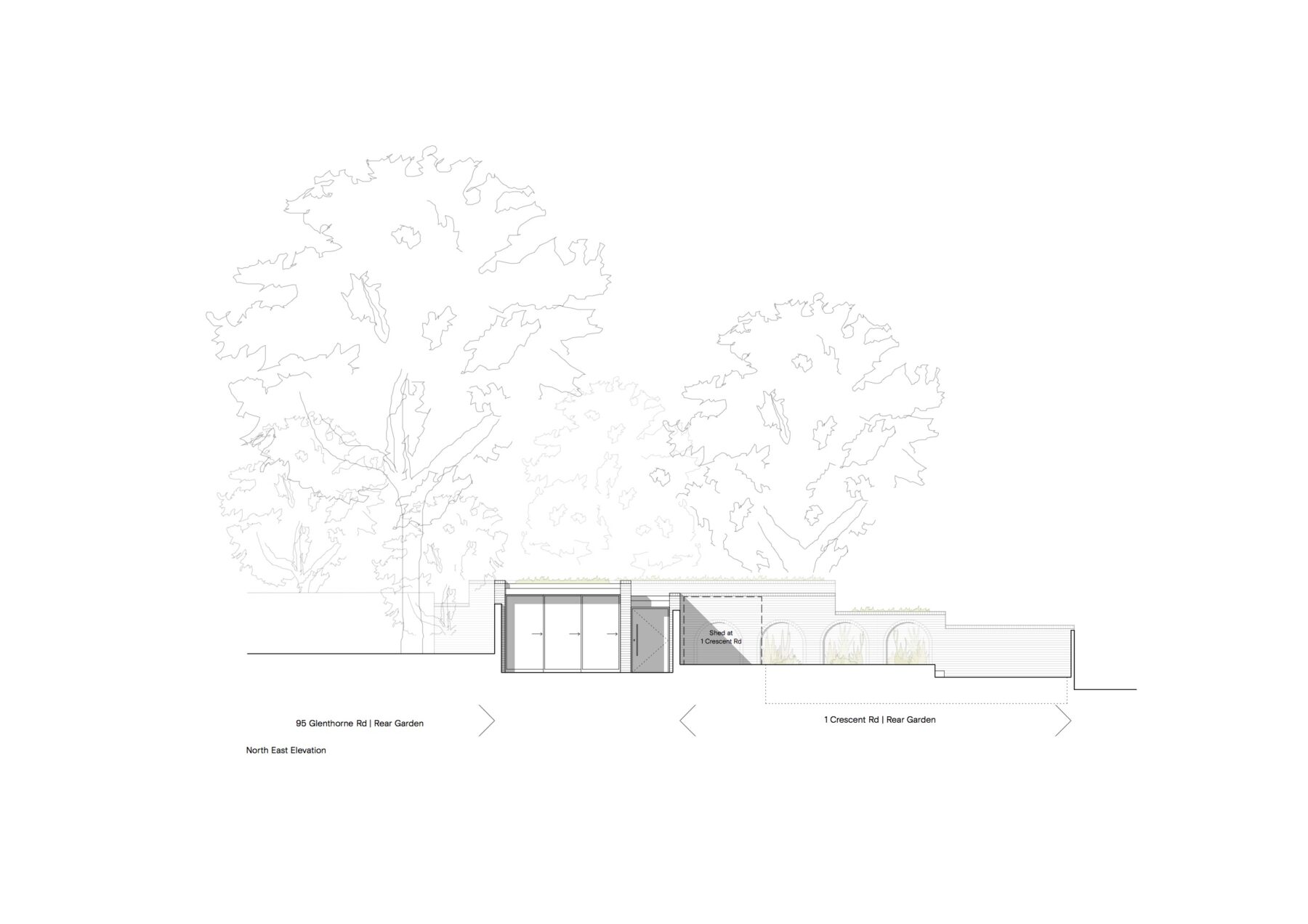 Proposed front elevation of development