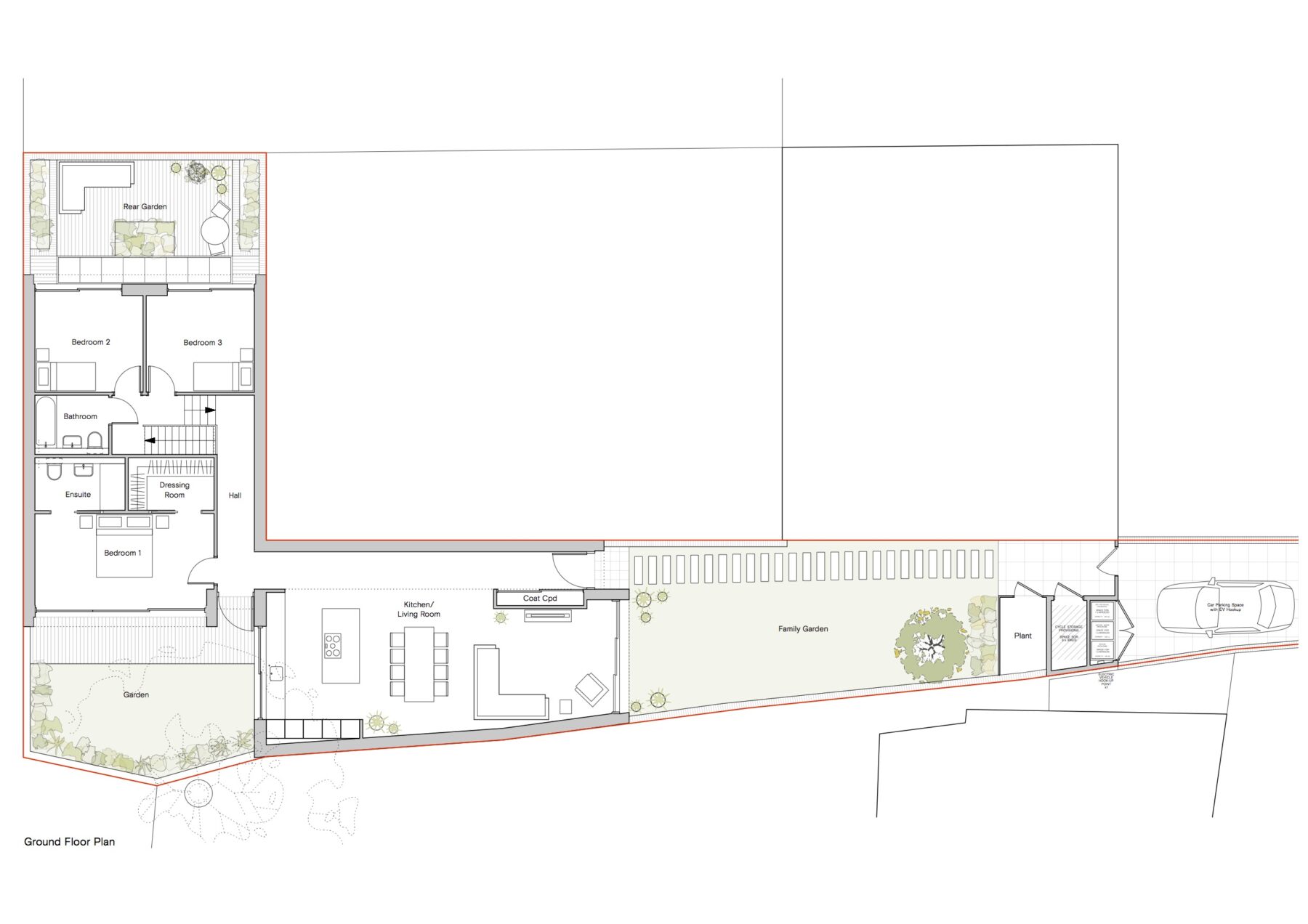 Proposed ground floor plan of development